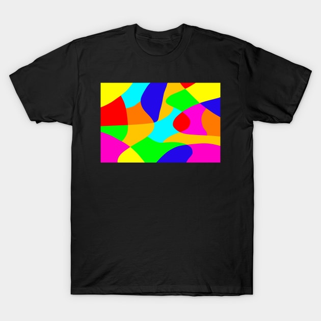 Abstract random multi coloured background T-Shirt by Russell102